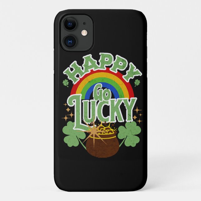 Capa Para iPhone 11 Feliz e Sortudo (Verso)
