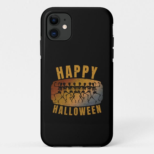 CAPA PARA iPhone 11 FELIZ HALLOWEEN ESQUELETO DANÇANTE (Verso)