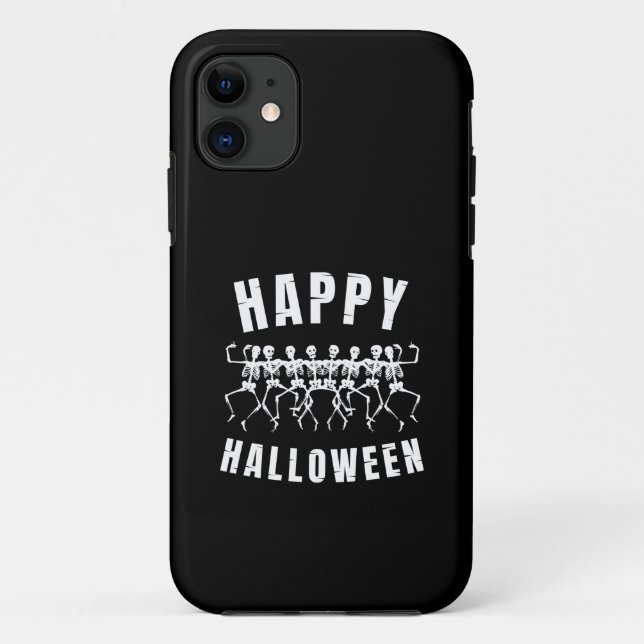 CAPA PARA iPhone 11 FELIZ HALLOWEEN ESQUELETOS DANÇANTES (Verso)