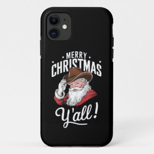 Capa Para iPhone 11 Feliz Natal a Todos Cowboy Country Papai Noel