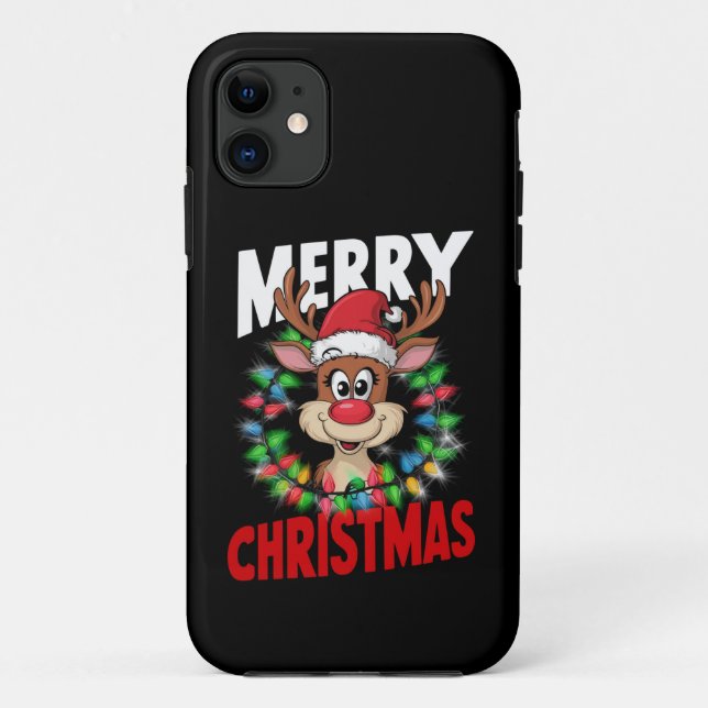 Capa Para iPhone 11 Feliz Natal Rena Feriado De Natal (Verso)
