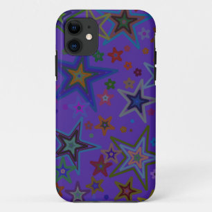 Capa Para iPhone 11 Feliz Natal Roxo Escuro, estrelas do céu