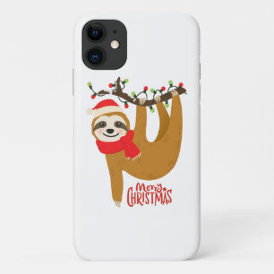 Capa Para iPhone 11 Feliz Natal Sloth   Feriados