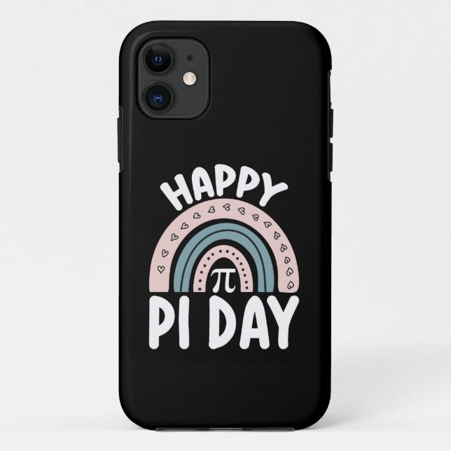Capa Para iPhone 11 Feliz Pi Day Boho Rainbow Mathemat (Verso)