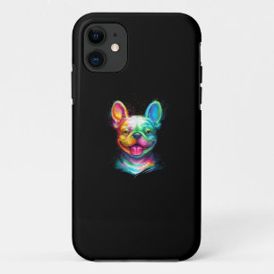 Capa Para iPhone 11 Feliz Rosto de Sorriso do Bulldog Francês