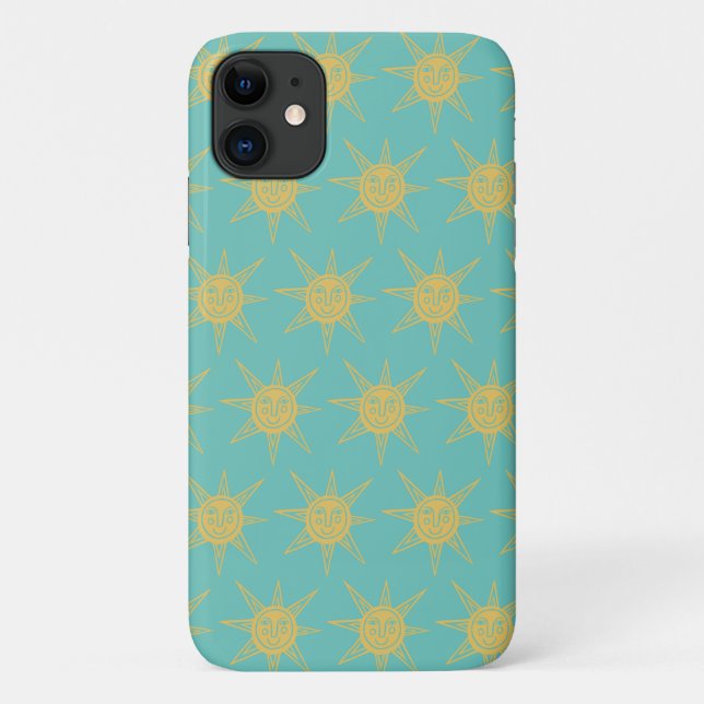 Capa Para iPhone 11 Feliz Sunshine Suns Roca de Padrão (Verso)