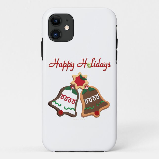 Capa Para iPhone 11 Felizes Festas Biscoitos de Natal Bells (Verso)