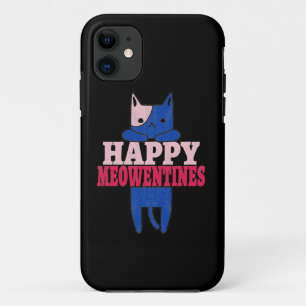 Capa Para iPhone 11 Felizes Meowentines Oferta de dia de os namorado