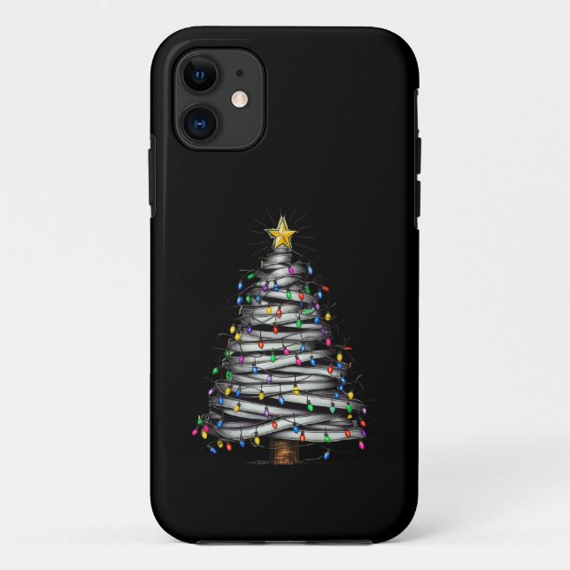 Capa Para iPhone 11 Feriado de Árvore de Natal (Verso)