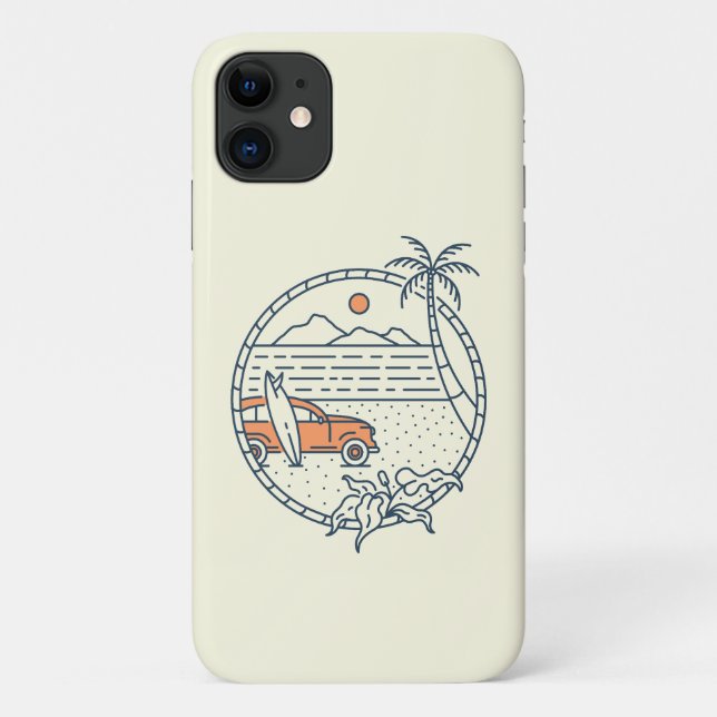 Capa Para iPhone 11 Férias de Verão na praia 2 (Verso)