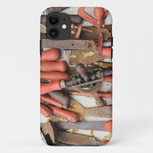 Capa Para iPhone 11 Ferramenta Antiguamente Rustic Red Man