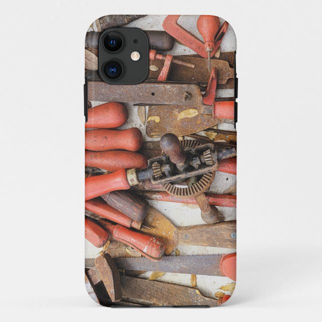 Capa Para iPhone 11 Ferramenta Antiguamente Rustic Red Man (Verso)