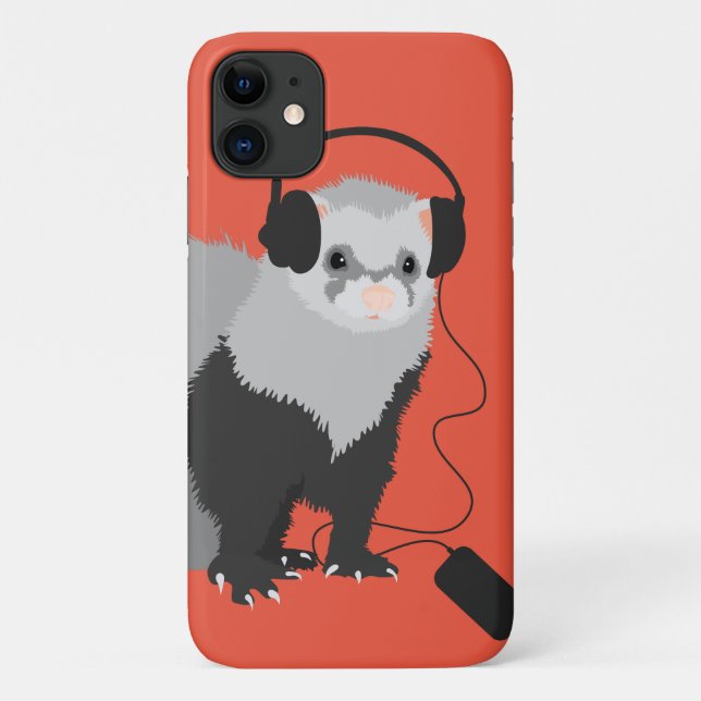 Capa Para iPhone 11 Ferret de som (Verso)