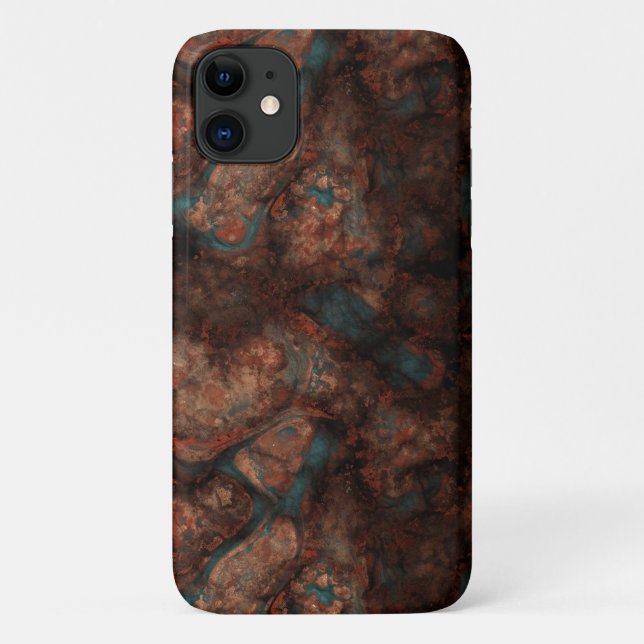 Capa Para iPhone 11 Ferrugem e pedra azul (Verso)