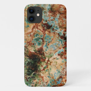Capa Para iPhone 11 Ferrugem natural e pedra turquesa
