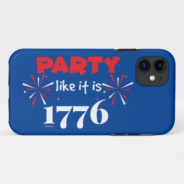 Capa Para iPhone 11 FESTA COMO SE FOSSE O Dia da Independência 1776 (Verso (horizontal))