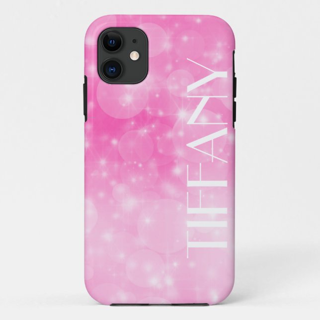 Capa Para iPhone 11 festa de aniversário rosa quente de Natal (Verso)