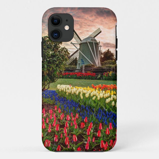 Capa Para iPhone 11 Festival da tulipa (Verso)