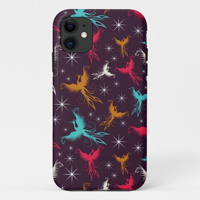 Capa Para iPhone 11 Figura teste padrão dos pássaros de Phoenix (Verso)