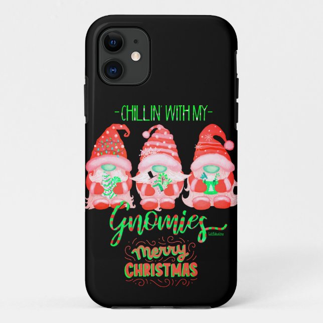 Capa Para iPhone 11 FILHEM COM MEUS GNOMES, natal engraçado (Verso)