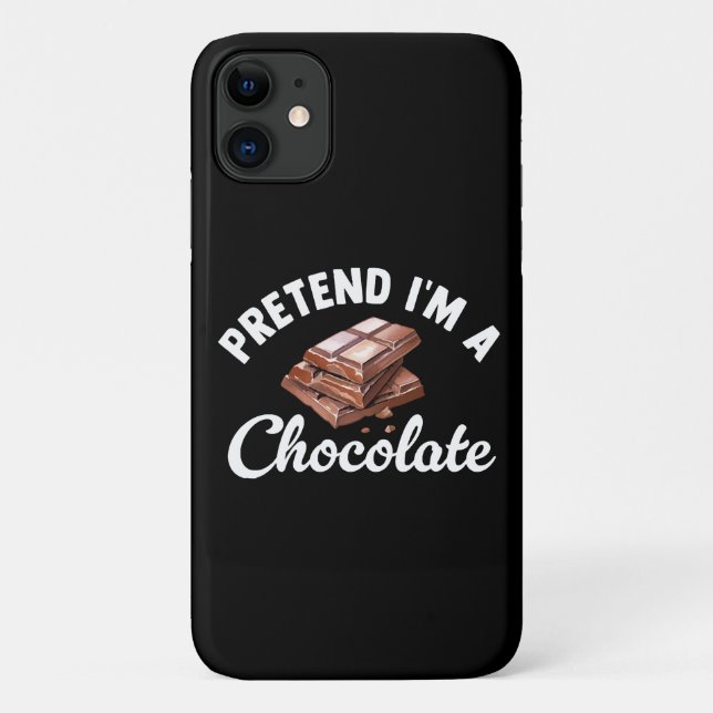 Capa Para iPhone 11 Finja que sou uma barra de chocolate (Verso)