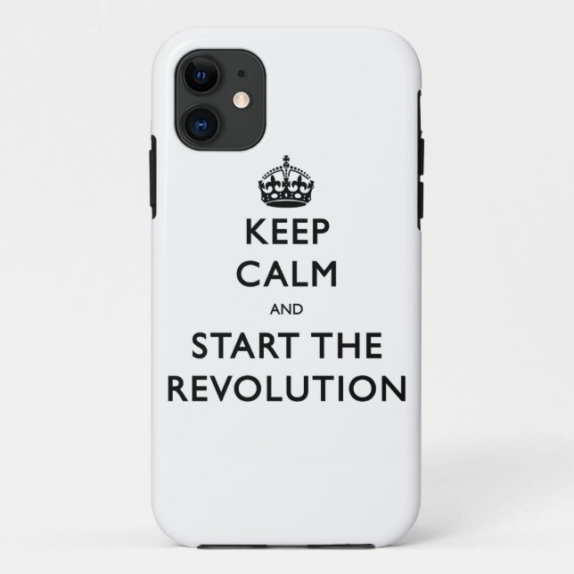 Capa Para iPhone 11 Fique Calmo E Comece A Revolução (Verso)