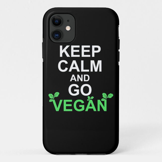 Capa Para iPhone 11 Fique Calmo E Vá Vegan (Verso)