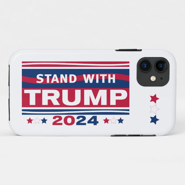 Capa Para iPhone 11 Fique com Trump~2024~MAGA (Verso (horizontal))