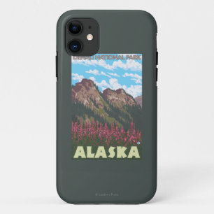Capa Para iPhone 11 Fireweed & montanhas - parque nacional de Denali,
