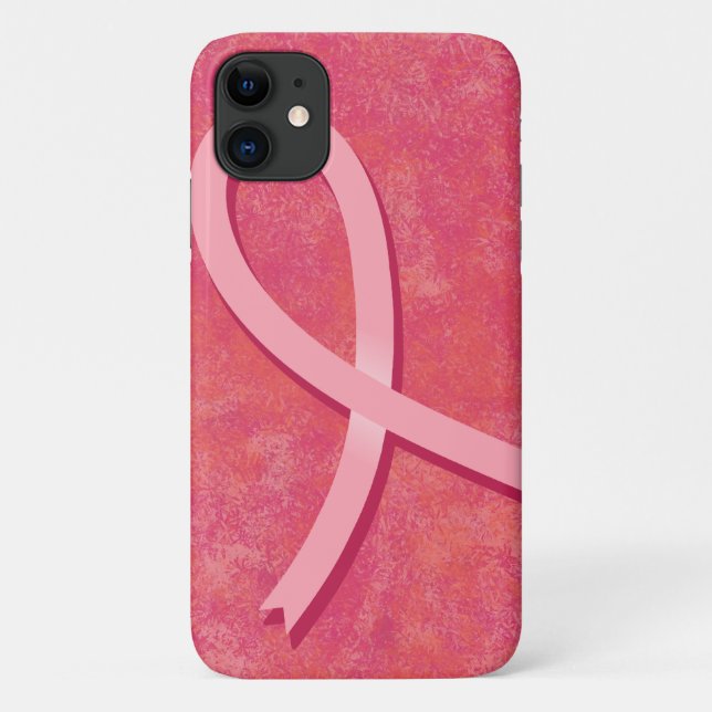 Capa Para iPhone 11 Fita de Consciência do Cancer da Mama (Verso)