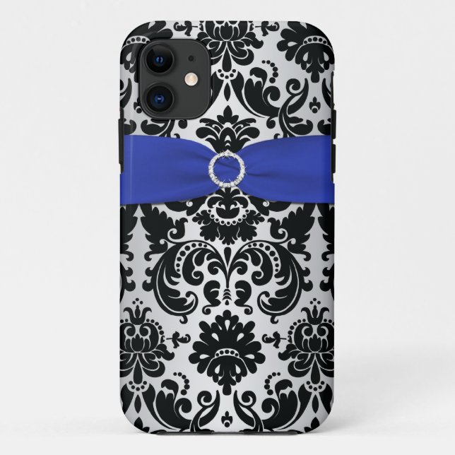Capa Para iPhone 11 FITA IMPRESSA Negra, Azul, iPhone 5 para Damasco P (Verso)