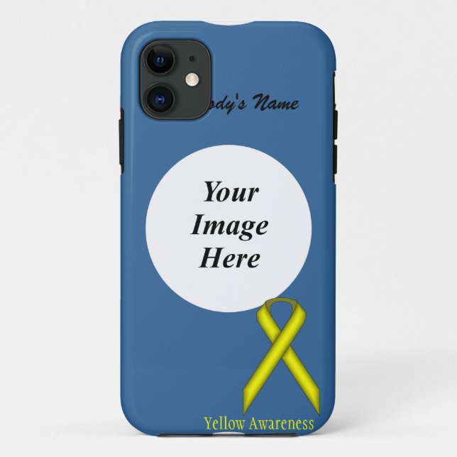 Capa Para iPhone 11 Fita Padrão Amarela de Kenneth Yoncich (Verso)