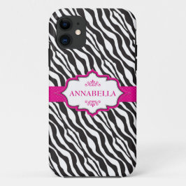 Capa Para iPhone 11 Fita Zebra Rosa