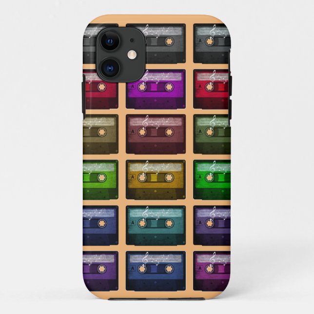 CAPA PARA iPhone 11 FITAS CASSETE AMANTE DE MÚSICA RETRÔ (Verso)