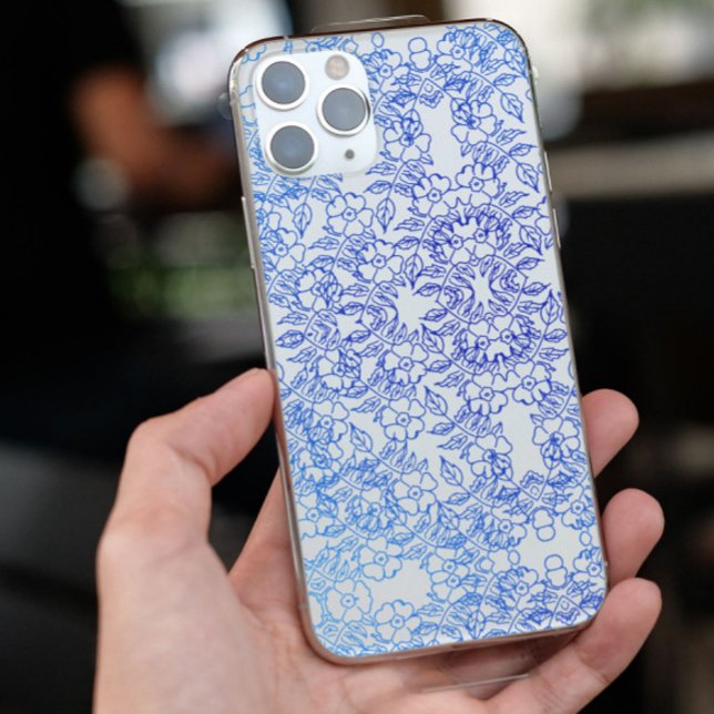 Capa Para iPhone 11 Flair Azul Chic padrão de redemoinho estético únic (Criador carregado)