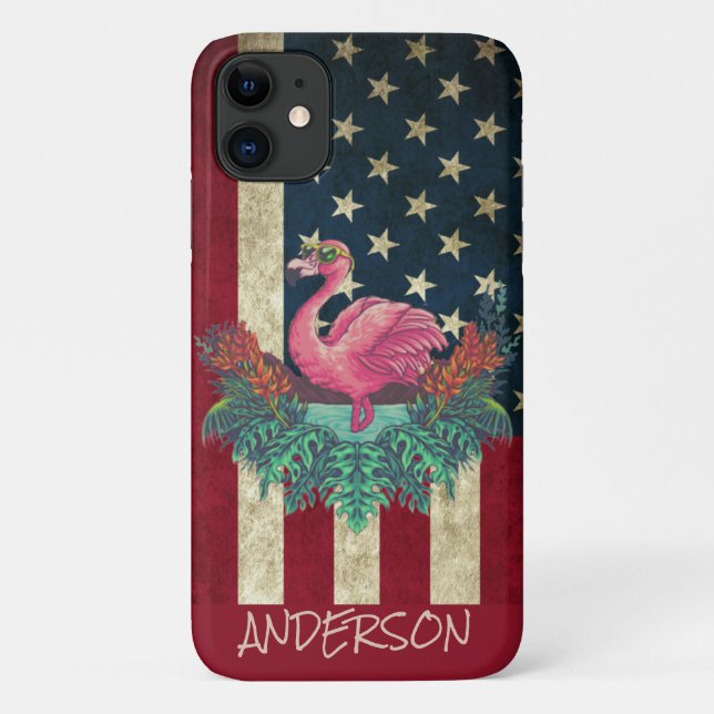 Capa Para iPhone 11 Flamingo Rosa Personalizado (Verso)
