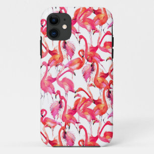 Capa Para iPhone 11 Flamingos De Aquarela Em Aquarelas