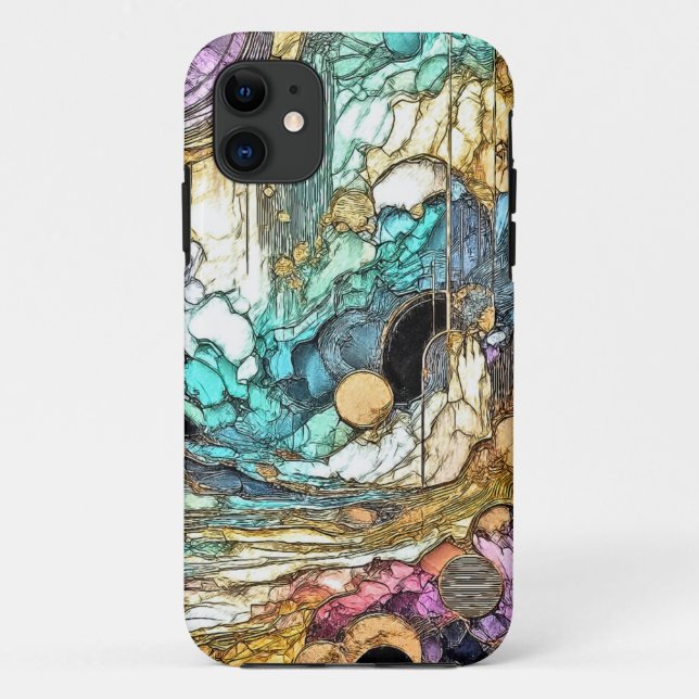 Capa Para iPhone 11 Fliesender Goldfluss (Verso)