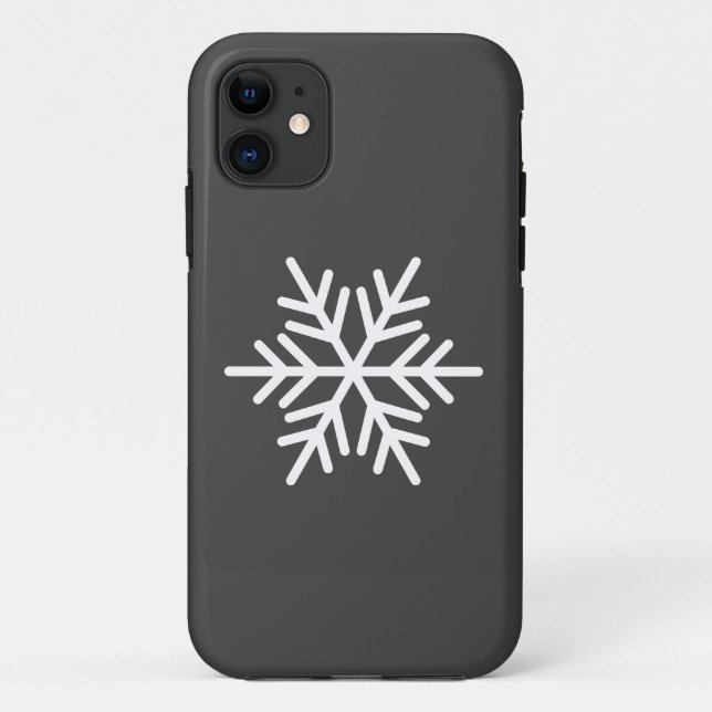 Capa Para iPhone 11 Floco Nórdico Branco Moderno, Floco De Neve, Na Ci (Verso)