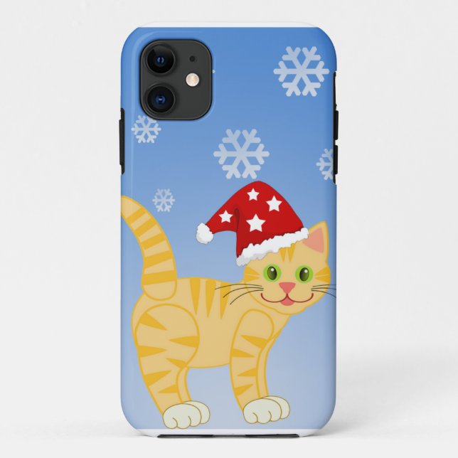 Capa Para iPhone 11 Flocos de neve amarelos de Natal engraçados (Verso)