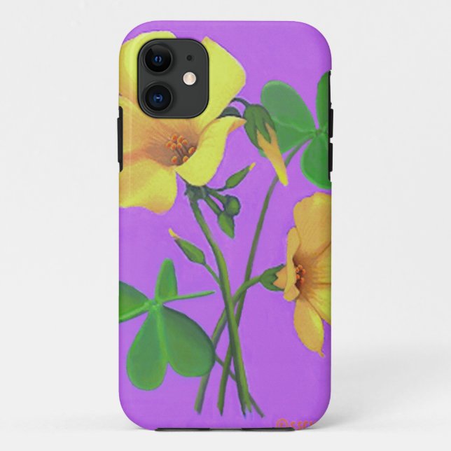 Capa Para iPhone 11 Flor amarela do trevo (Verso)
