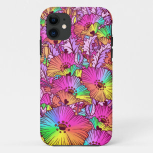 Capa Para iPhone 11 Flor Arco-Íris, Botânica, Cor Brilhante