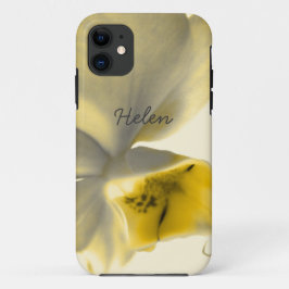 Capa Para iPhone 11 Flor Artístico em Toneladas Amarelas - Maleta iPho