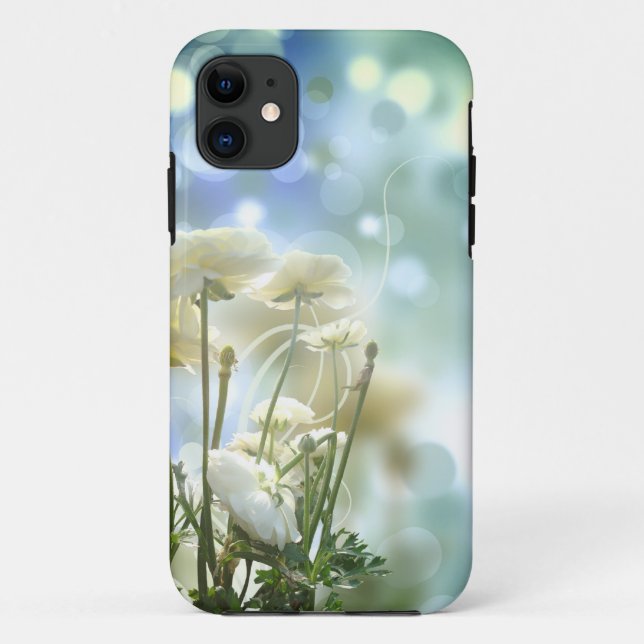Capa Para iPhone 11 Flor branca (Verso)
