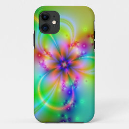 Capa Para iPhone 11 Flor Colorido Com Fitas