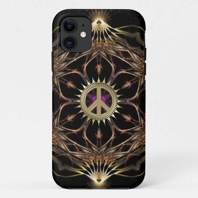 Capa Para iPhone 11 Flor da Paz Biológica Boêmia (Verso)