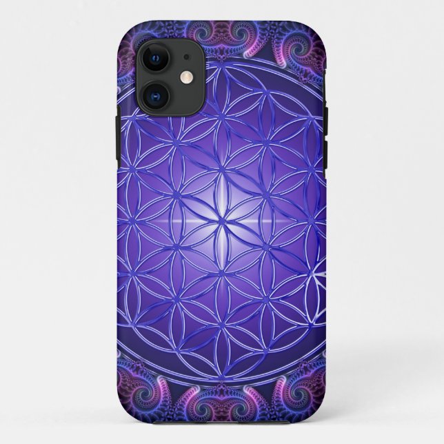 Capa Para iPhone 11 FLOR DA VIDA / Blume des Lebens Mandala I Square (Verso)