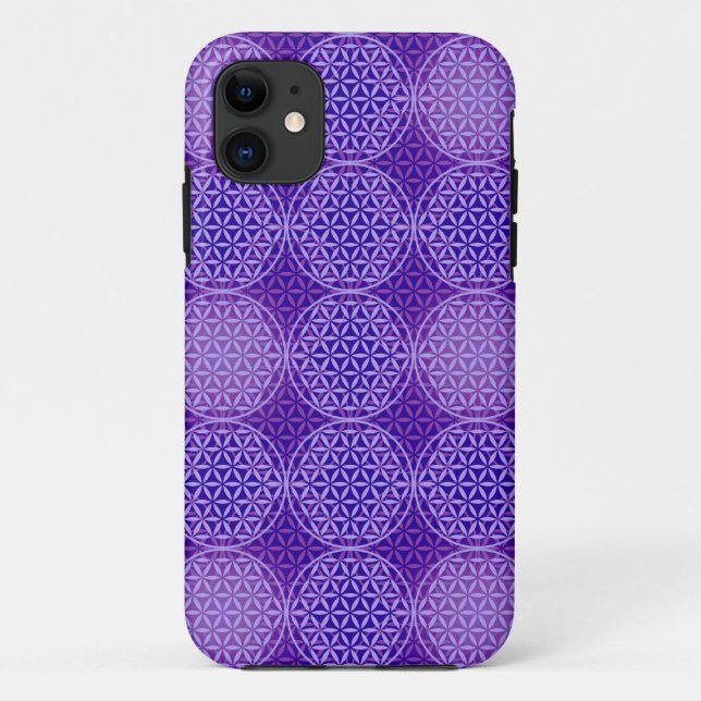 Capa Para iPhone 11 Flor da vida - padrão do selo - roxo (Verso)
