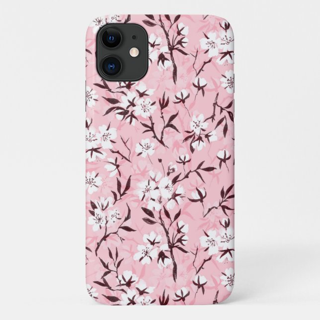 Capa Para iPhone 11 Flor de cereja branca (Verso)