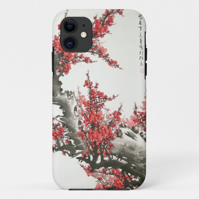 Capa Para iPhone 11 Flor de cerejeira chinesa (Verso)